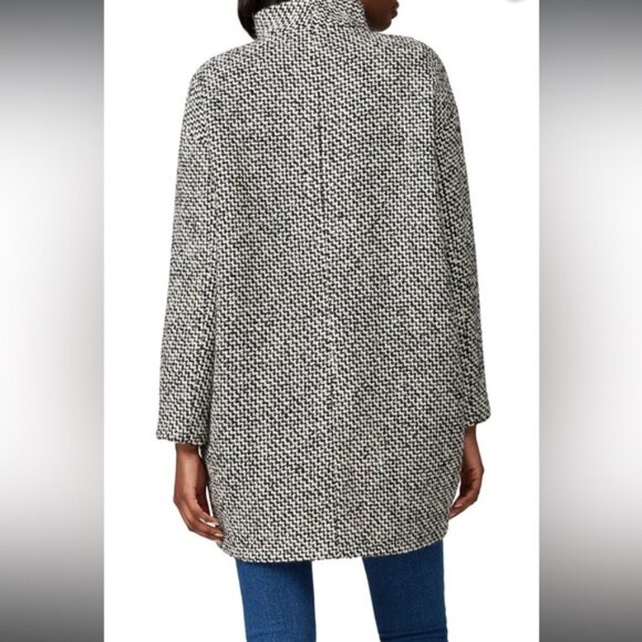 BlankNYC Black & White Tweed Heavy Warm Fully Lined Car Coat sz XS - Picture 3 of 4